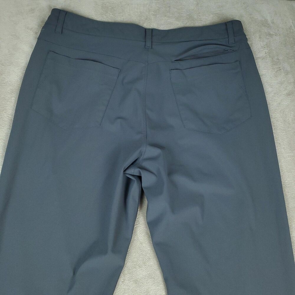 Fabletics Pants Mens 34x30 Gray Slim Fit Stretch Tapered Khaki Zip Pocket Casual - Picture 12 of 13